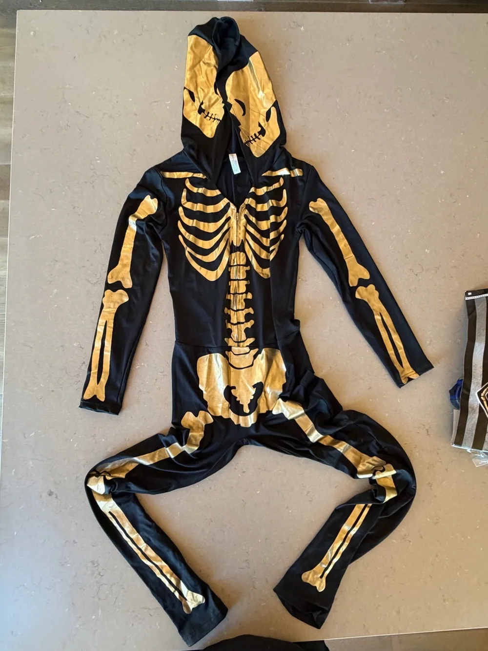 Gold Metallic Skeleton Halloween Costume 24 Carat Bones - Womens Small 2-4